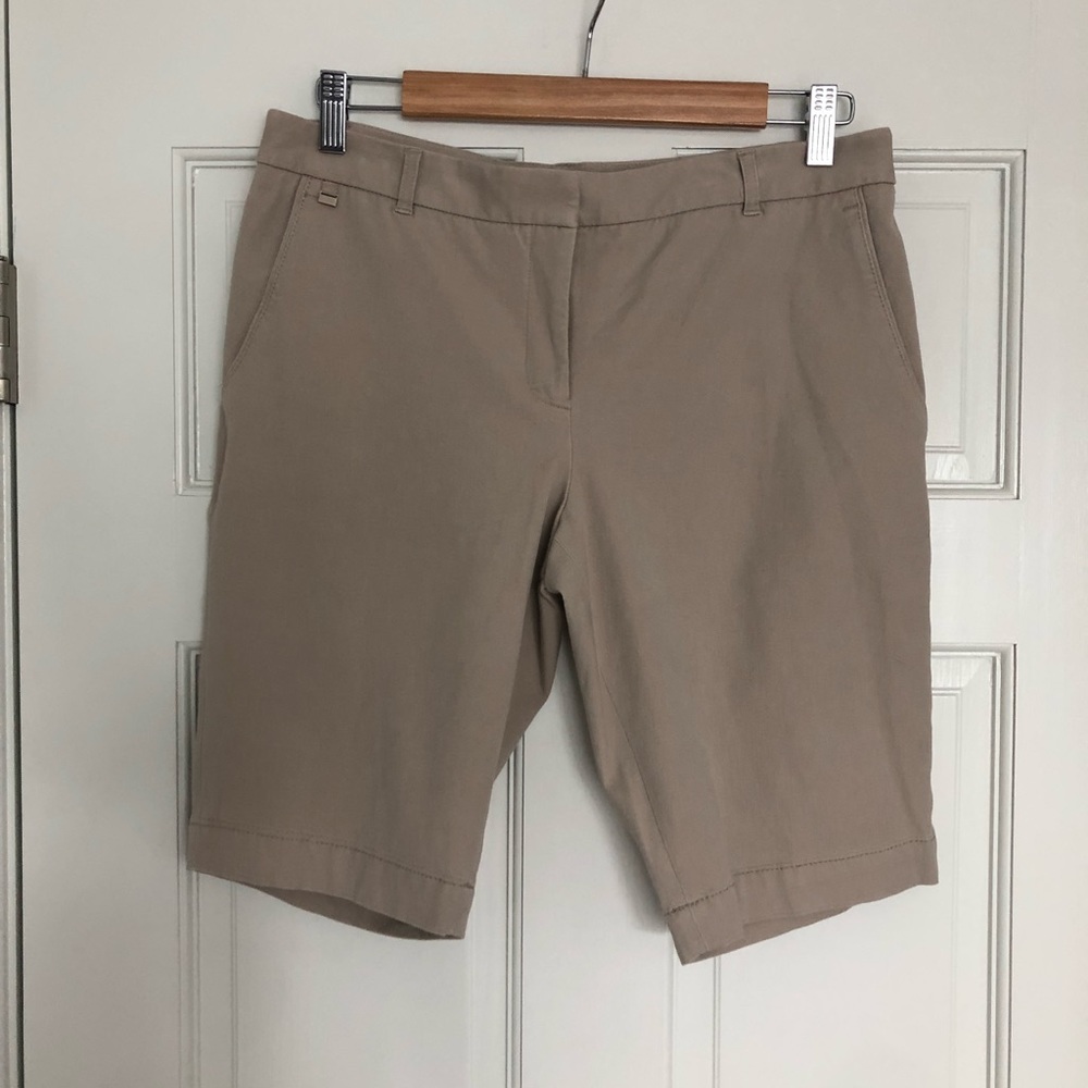White House Black Market Tan Bermuda Shorts